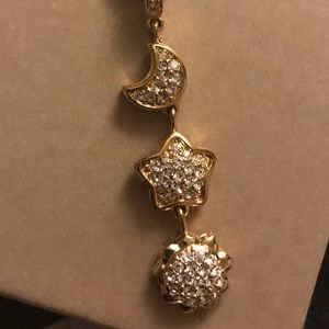 Swarovski crystal sun moon and star necklace